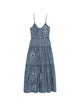 Ermanno Dark Denim Linen Maxi Dress