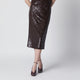 Parosh Brown Sequin Pencil Skirt