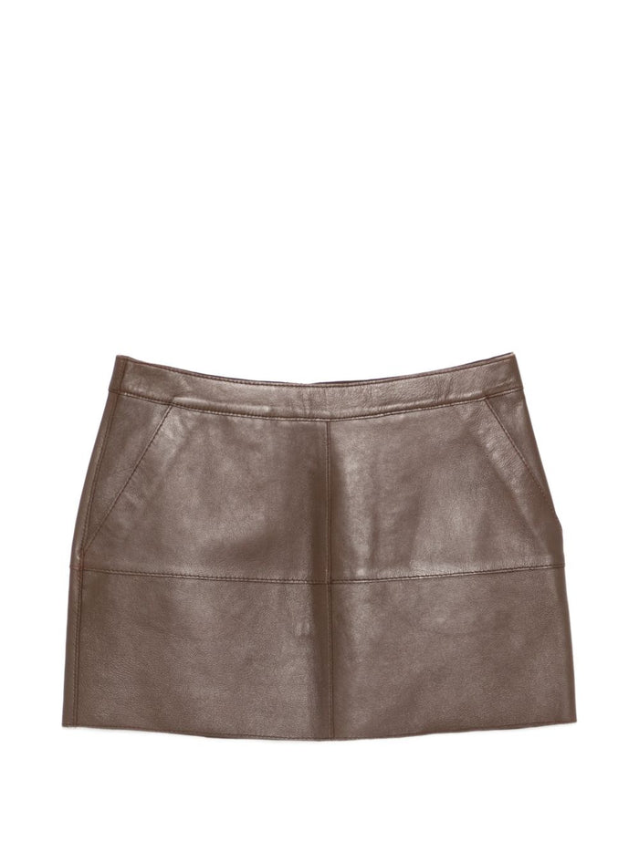 Parosh Leather Mini Skirt