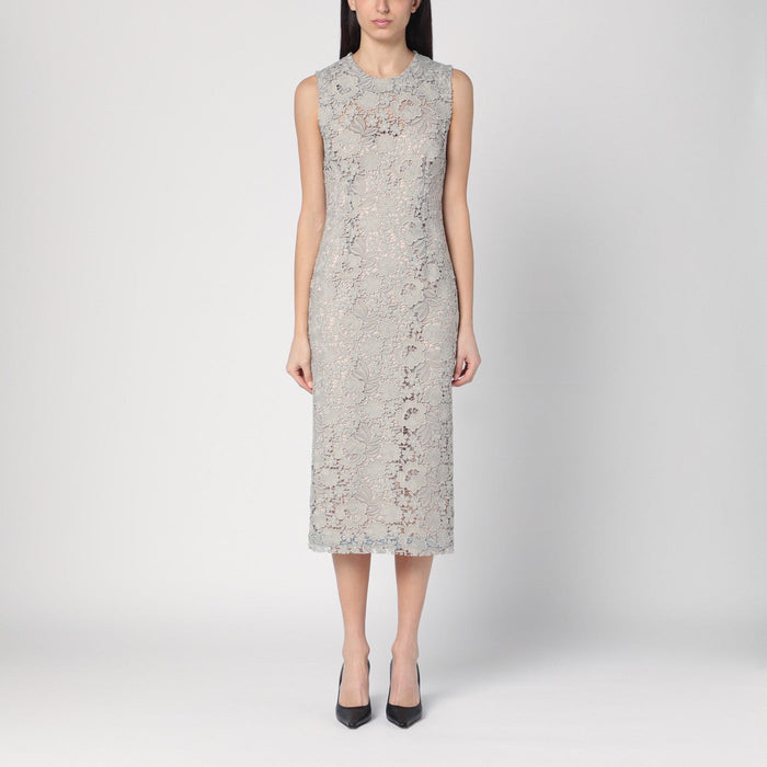P.a.r.o.s.h. Light Grey Lace Midi Dress