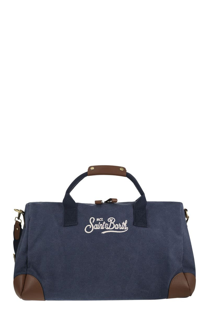 Mc2 Saint Barth Canvas Weekend Duffle Bag With Leather-Effect Details