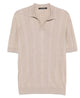 Tagliatore Beige Spread Collar V-Neck Polo