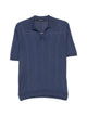 Tagliatore Blue Ribbed V-Neck Polo