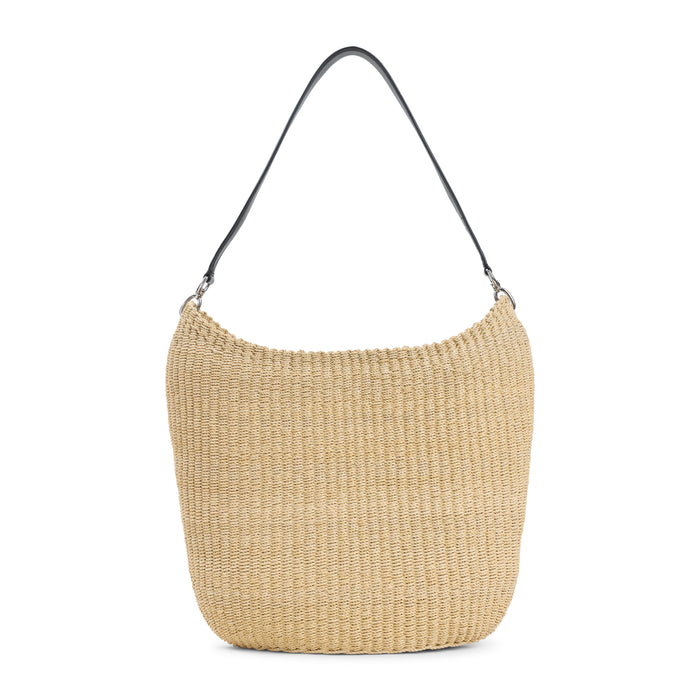 Phoebe Philo Natural Beige Woven Viscose Slope Sling Small Shoulder Bag