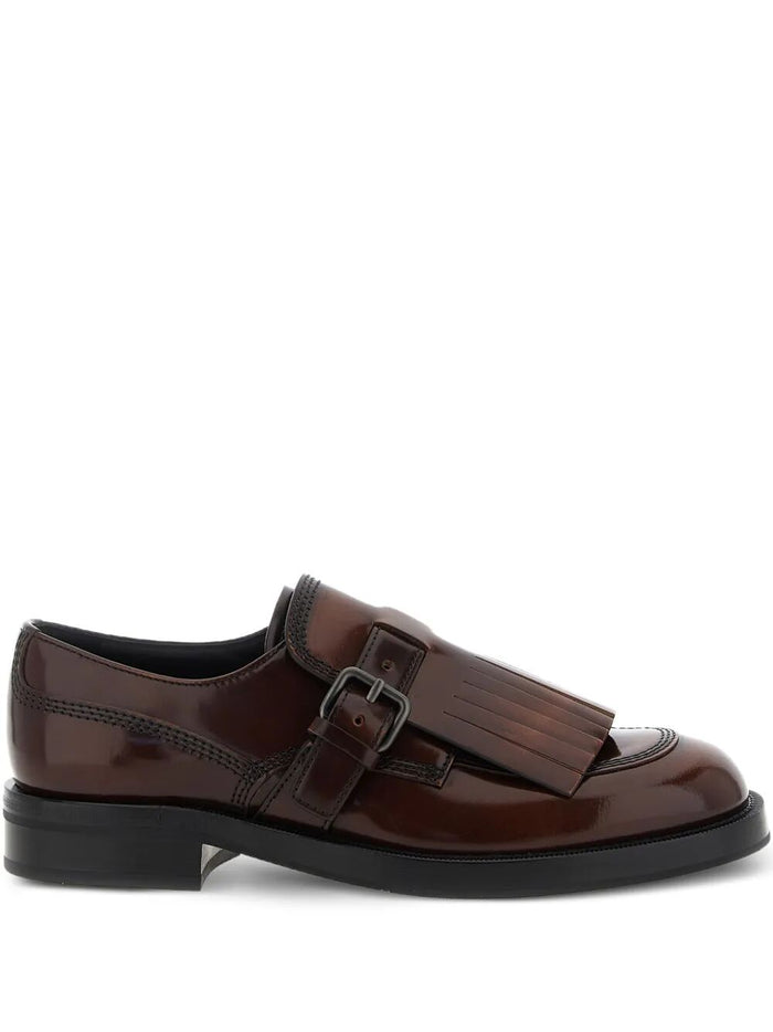 Church's Piper Leather Loafers With Fringe & Buckle Detail