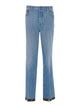 Valentino Garavani Floral Print Hem Denim Trousers