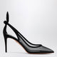 Aquazzura Black Bow-Tie Mesh Pumps