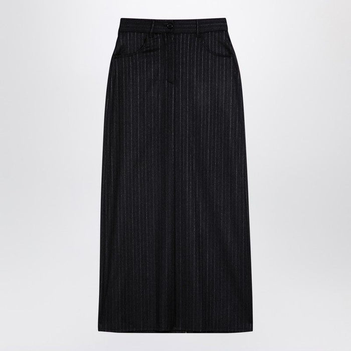 Department Five Grey Pinstripe Wool-Blend Skirt