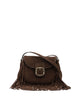 Santoni Small Brown Calf Leather Crossbody Bag