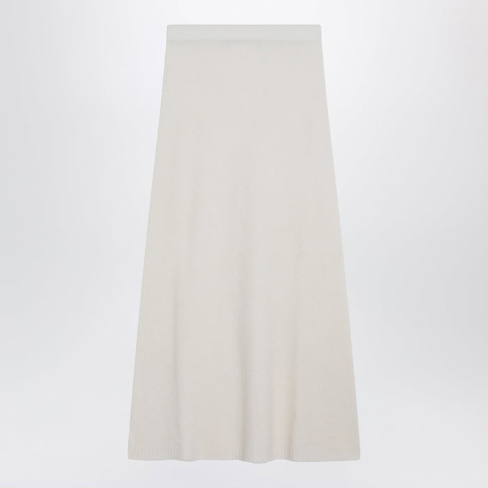 Max Mara Ivory Skirt In Stretch Cashmere Knit