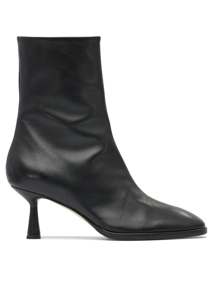 Aeyde Black Leather Ankle Boots