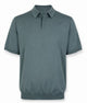 Devore Lichen Green Knitted Polo Collar T-Shirts Polos
