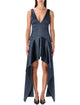 Jw Anderson Steel Blue V-Neck Draped Mini Dress