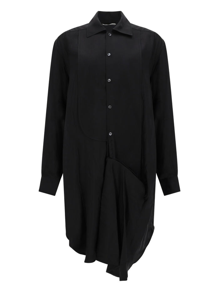Jw Anderson Tuxedo Drape Midi Dress