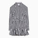 Patou Black/White Striped Cotton Mini Chemisier Dress