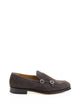Doucal's Brown Double Buckle Moccasin In Suede