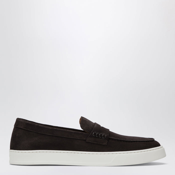Doucal's Brown Suede Penny Loafers