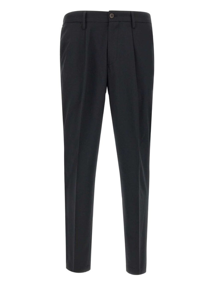 Devore Black Cotton Modal Trousers