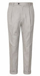 Devore Mud Grey Cotton Trousers