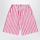 Douuod White/Red Striped Bermuda Shorts In Linen