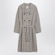 Douuod Double-Breasted Check Trench Coat