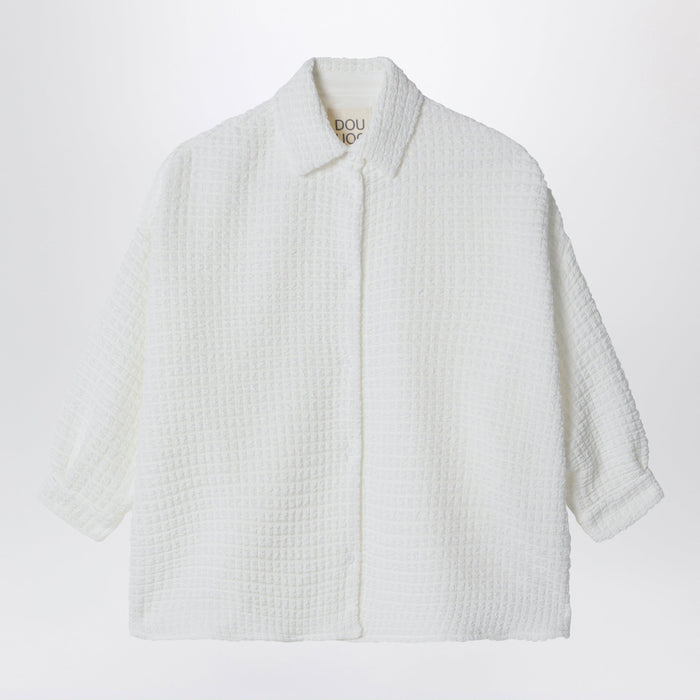 Douuod Aneto White Shirt In Textured Fabric