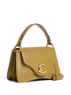Coccinelle Olive Green Logo Appliqué Flap Bag