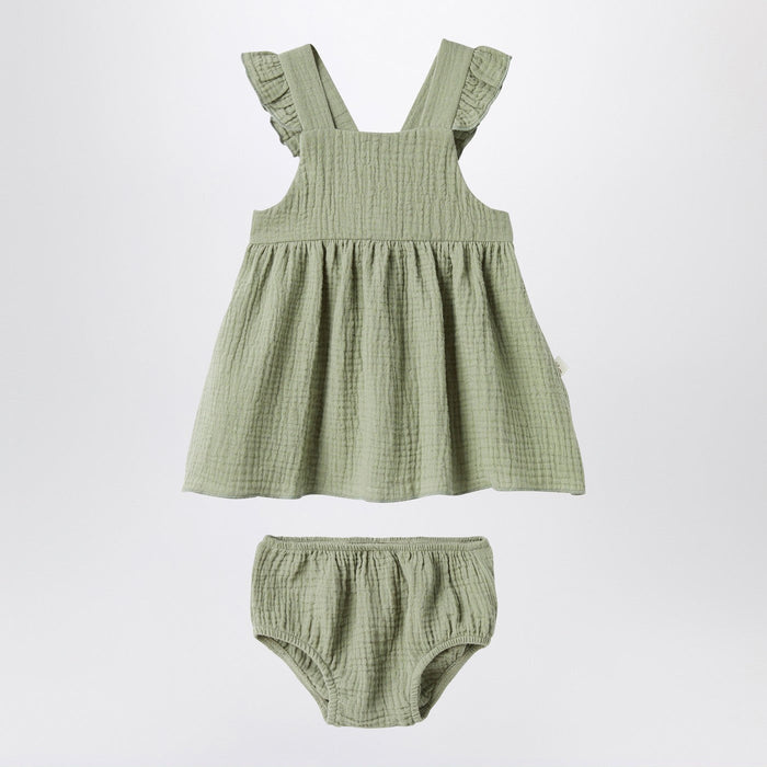 Teddy & Minou Sage Green Dress With Ruffles