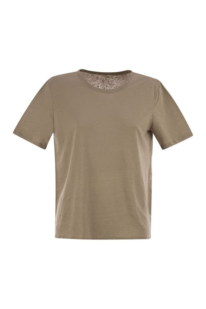 Majestic Linen Crew-Neck T-Shirt