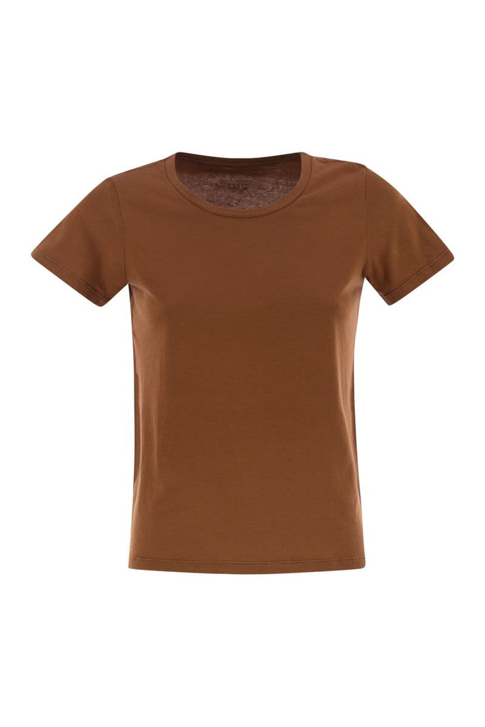 Majestic Crew-Neck Short-Sleeved Cotton T-Shirt