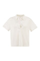 Majestic Cropped Linen Stretch Polo With V-Neck
