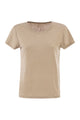 Majestic Stretch Linen T-Shirt With Round Neckline