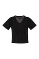 Majestic Stretch Linen T-Shirt With V-Neck