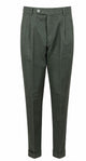 Gta Dark Green Cotton Lino Polyamide Trousers