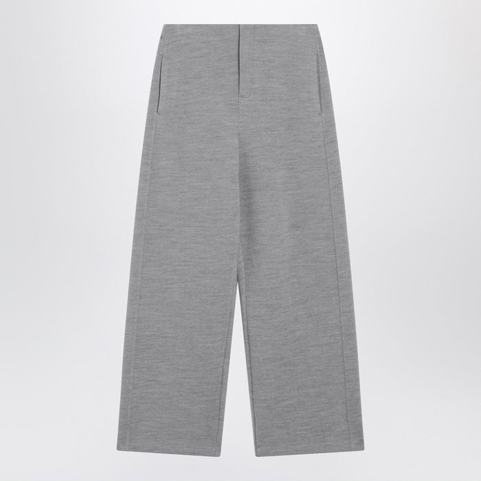 Max Mara Grey Wool-Cotton Blend Trousers
