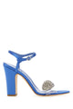 Manolo Blahnik Blue Satin Elhob Sandals