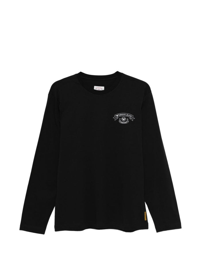 Emporio Armani Black Cotton T-Shirt