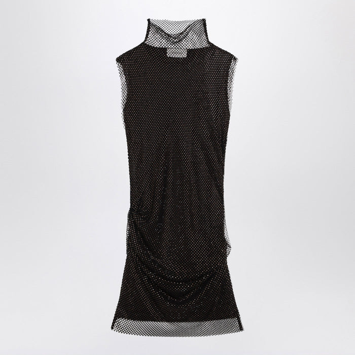 Sportmax Black Mesh Mini Dress