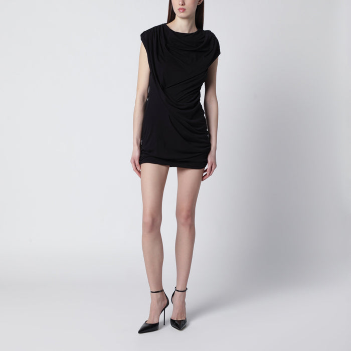Entire Studios Twist Mini Dress In Soot Color