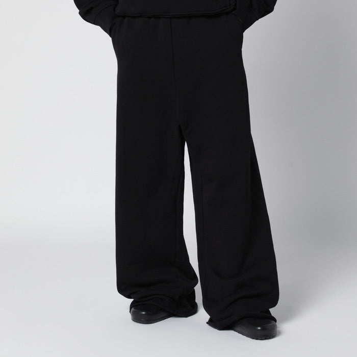 Entire Studios Black Wide-Leg Cotton Jogging Trousers