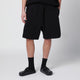 Entire Studios Black Cotton Scuba Shorts