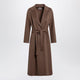 Max Mara S Brown Midi Coat In Wool Drap