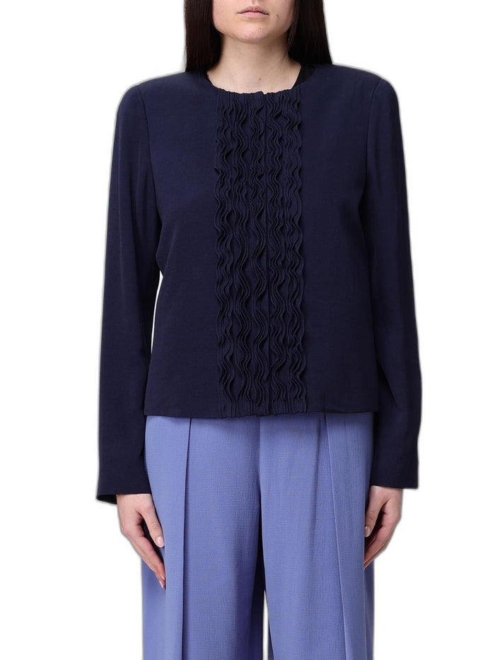 Emporio Armani Ruffled Long-Sleeve Dress