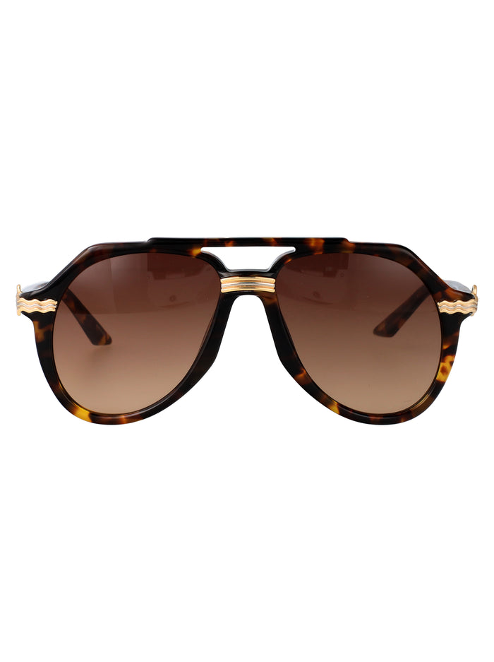 Casablanca Gold / Brown Acetate Sunglasses