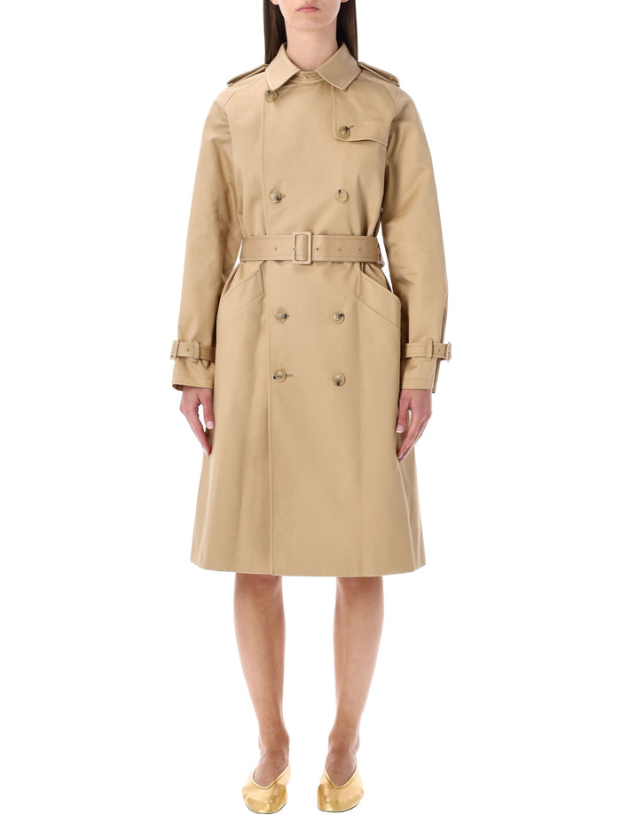 A.p.c. A.p.c. Greta Trench Coat In Beige Waterproof Gabardine