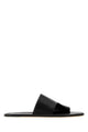 The Row Black Leather Malick Thong Slippers