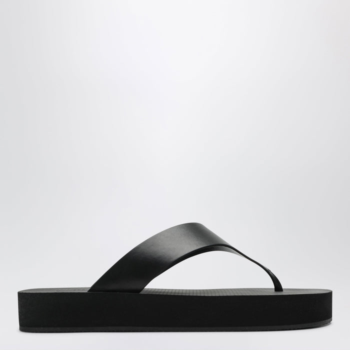 The Row Black Dune Leather Flipflops