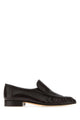 The Row Dark Brown Leather Two Loafers