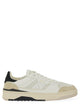 Axel Arigato White Beige Navy Blue Calf Leather Panelled Flat Shoes