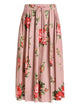 Dolce & Gabbana Rose Bouquet-Print Cotton Pleated Skirt